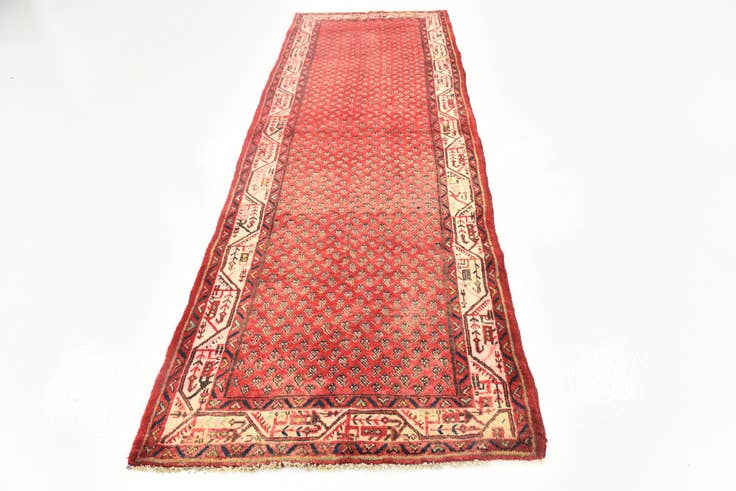 Detail image of 3' 7 x 10' 4 Hand Knotted Botemir Persian Wool Runner Rug