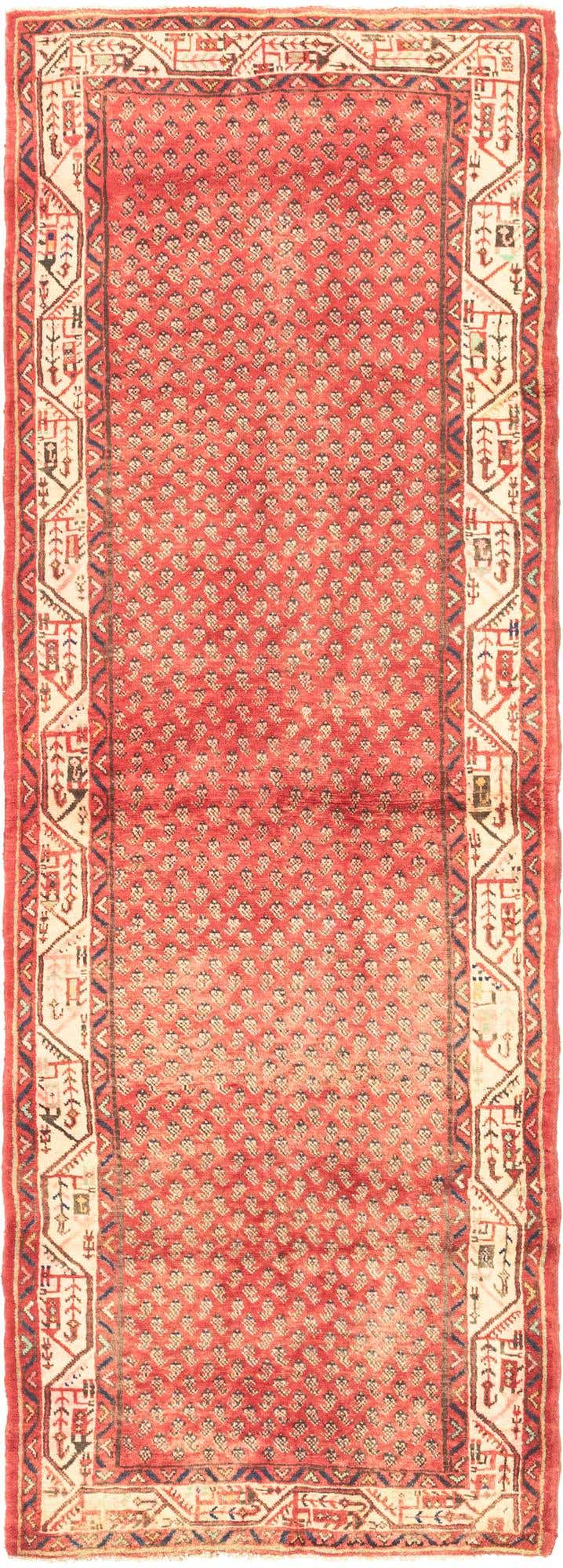 3' 7 x 10' 4 Hand Knotted Botemir Persian Wool Runner Rug