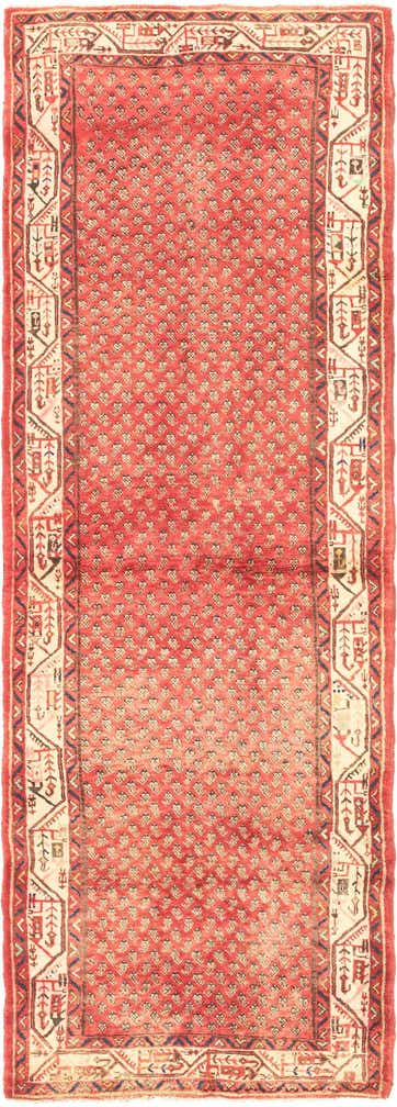 3' 7 x 10' 4 Hand Knotted Botemir Persian Wool Runner Rug