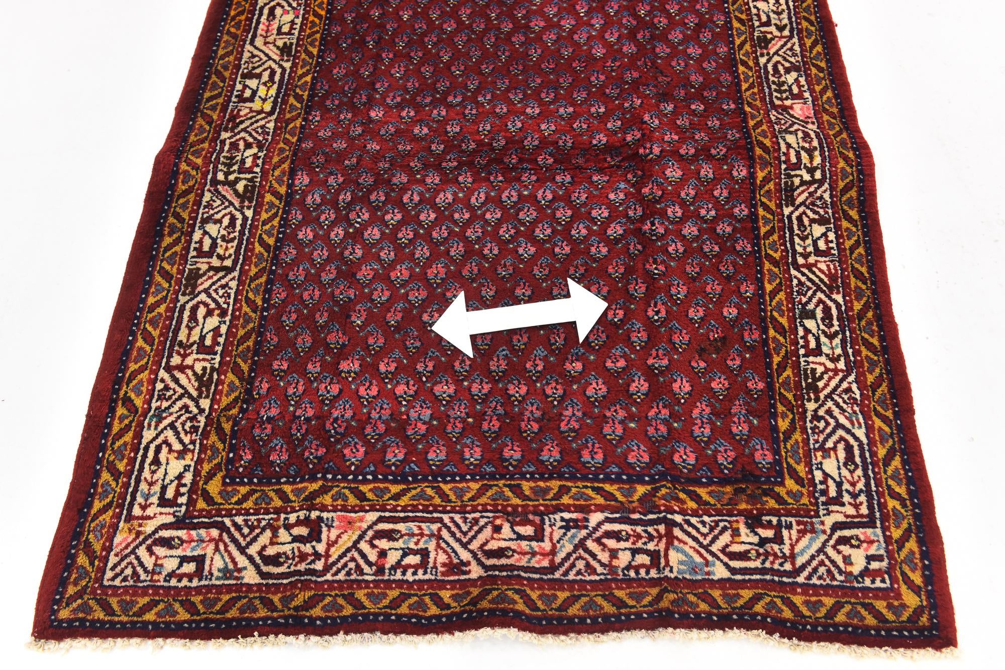 3' 10 x 9' 6 Hand Knotted Botemir Persian Wool Runner Rug