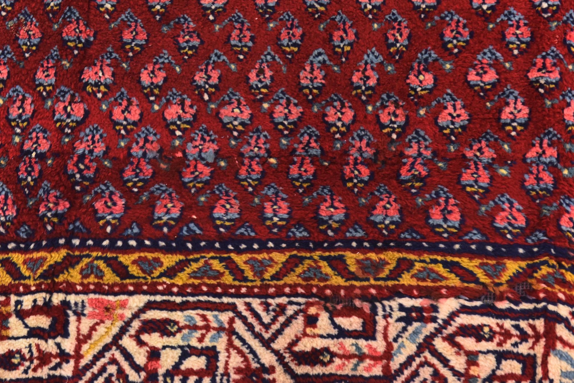 3' 10 x 9' 6 Hand Knotted Botemir Persian Wool Runner Rug