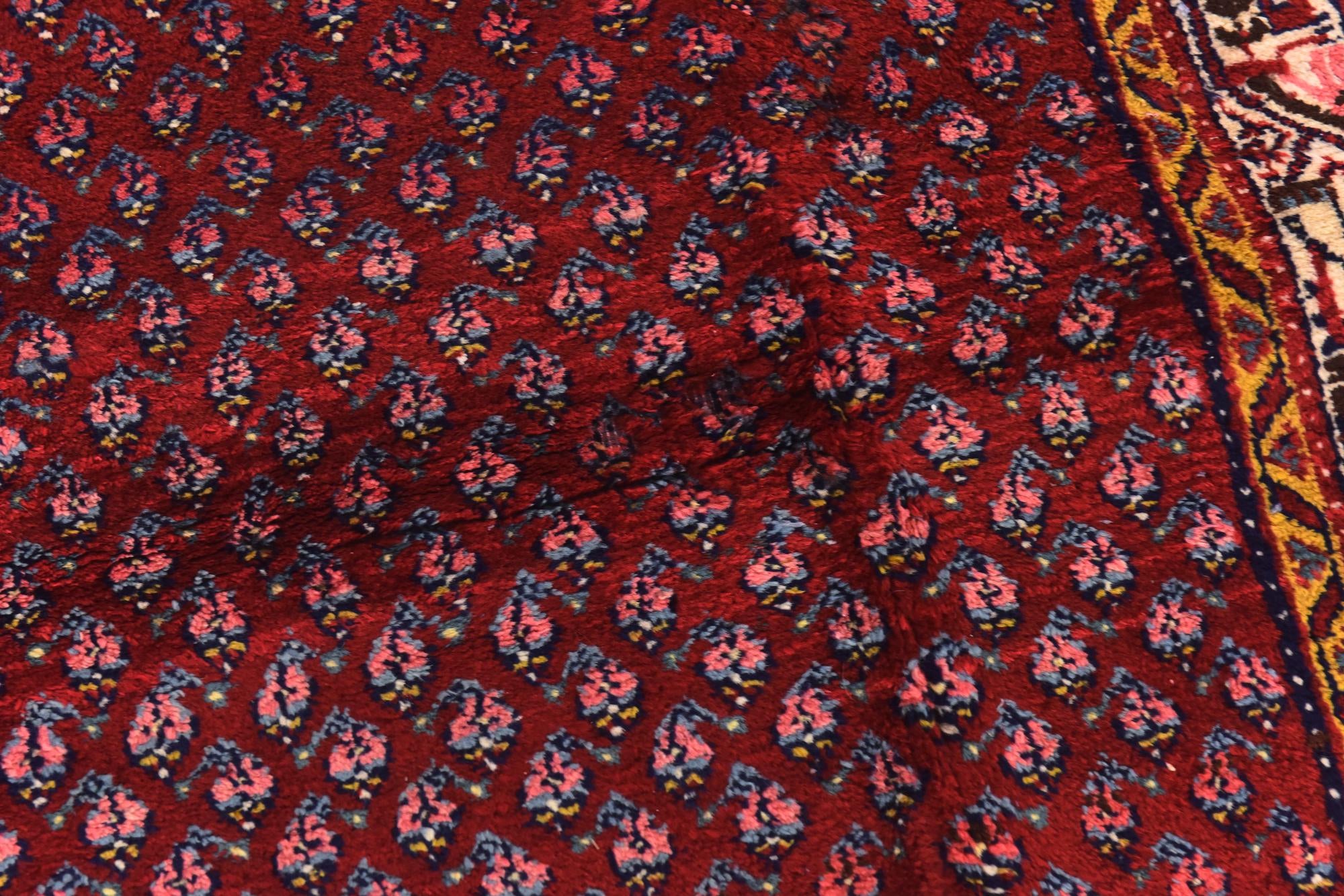 3' 10 x 9' 6 Hand Knotted Botemir Persian Wool Runner Rug