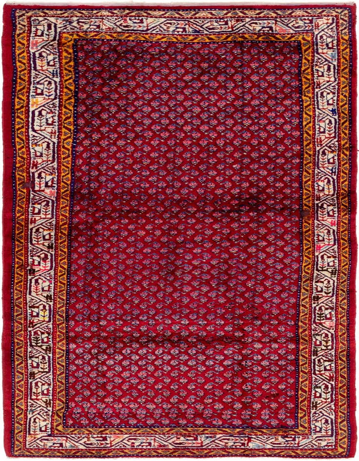 Detail image of 3' 10 x 9' 6 Hand Knotted Botemir Persian Wool Runner Rug