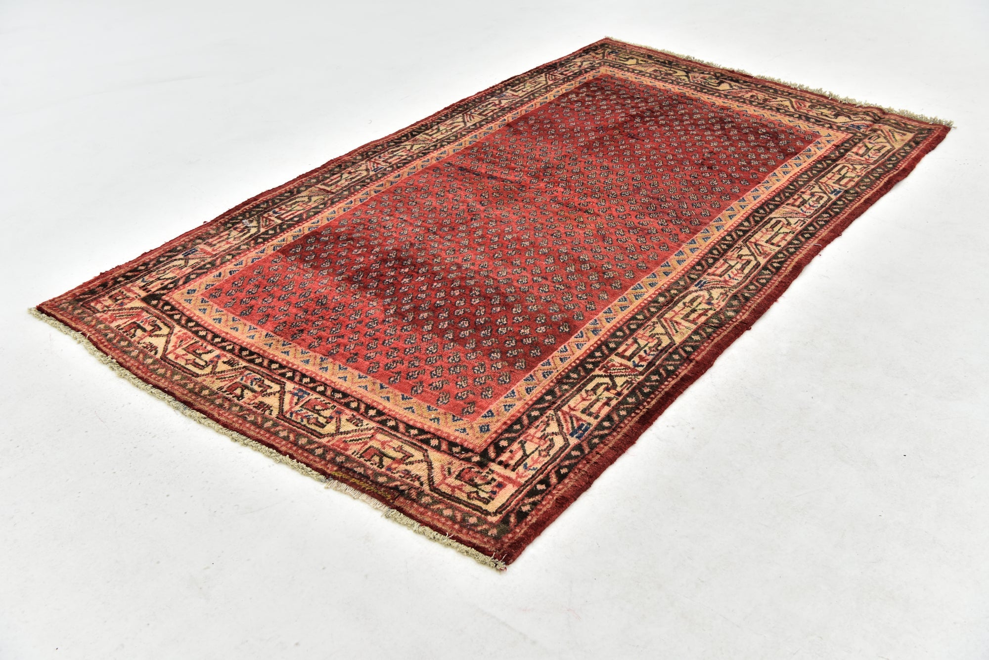 4' 5 x 7' 8 Hand Knotted Botemir Persian Wool Runner Rug