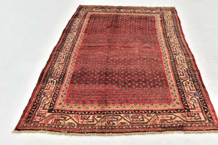 4' 5 x 7' 8 Hand Knotted Botemir Persian Wool Runner Rug