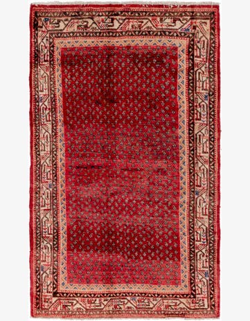 4' 5 x 7' 8 Hand Knotted Botemir Persian Wool Runner Rug