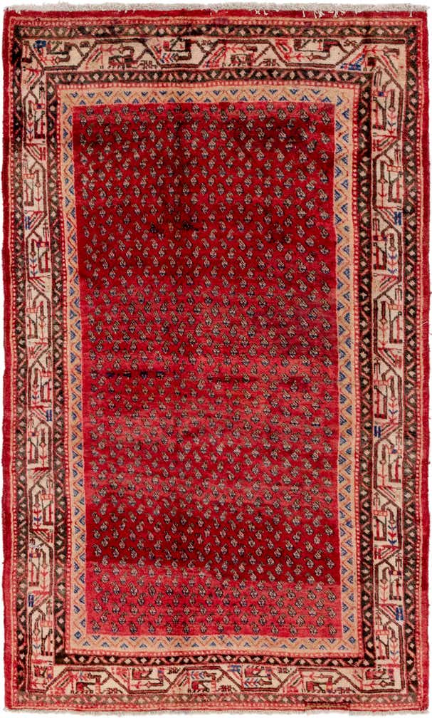 4' 5 x 7' 8 Hand Knotted Botemir Persian Wool Runner Rug