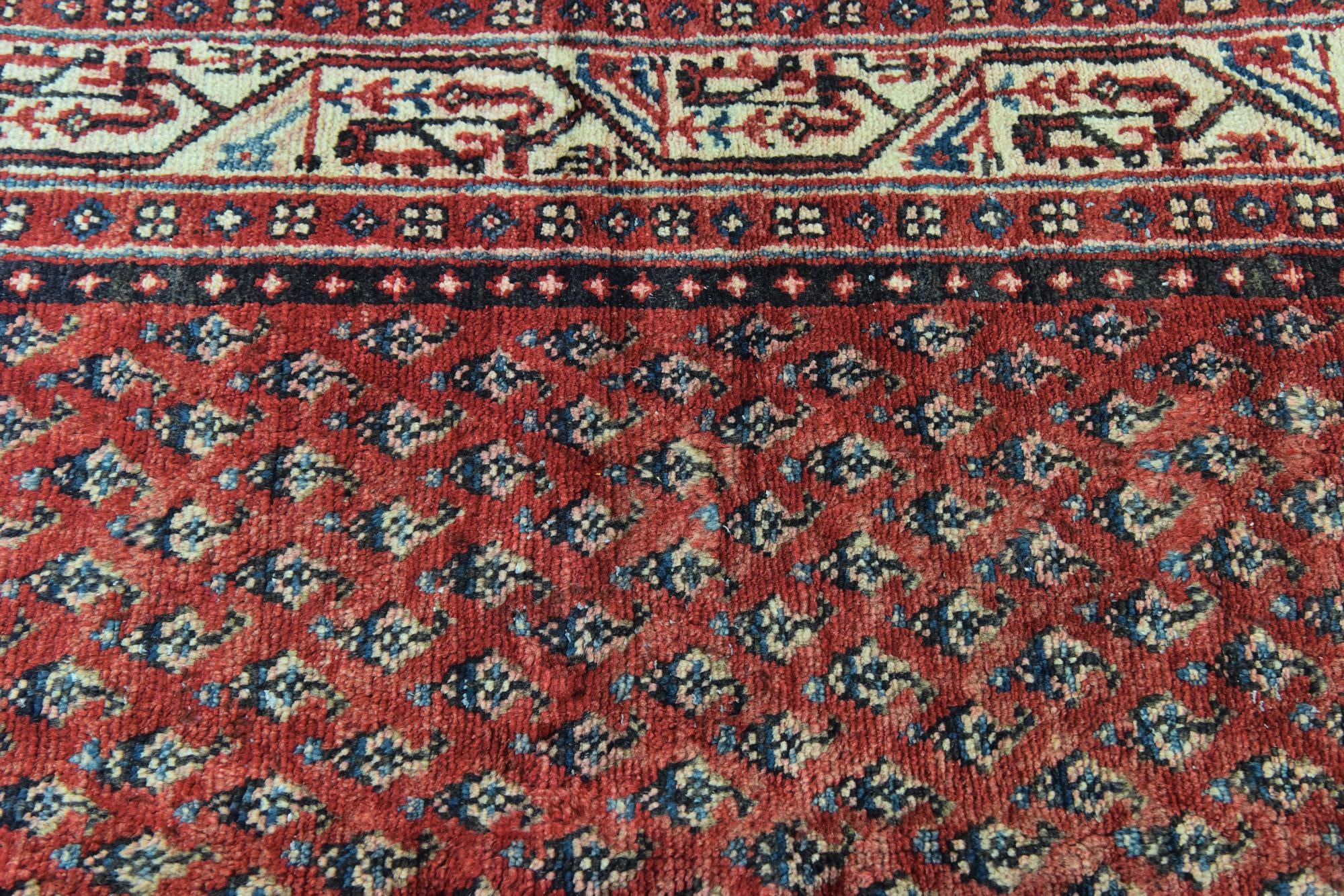 3' 7 x 9' 10 Hand Knotted Botemir Persian Wool Runner Rug