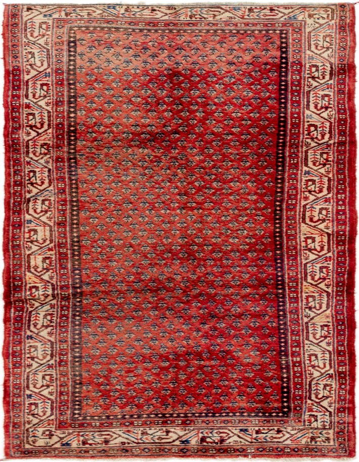 Detail image of 3' 7 x 9' 10 Hand Knotted Botemir Persian Wool Runner Rug