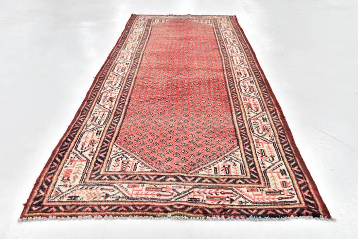 Detail image of 3' 6 x 10' 1 Hand Knotted Botemir Persian Wool Runner Rug