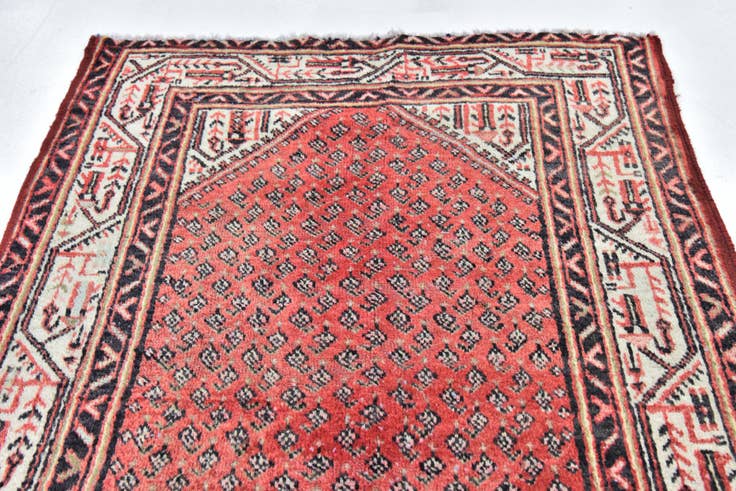 Detail image of 3' 6 x 10' 1 Hand Knotted Botemir Persian Wool Runner Rug
