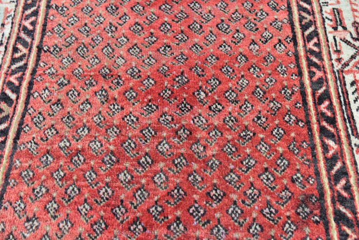 Detail image of 3' 6 x 10' 1 Hand Knotted Botemir Persian Wool Runner Rug