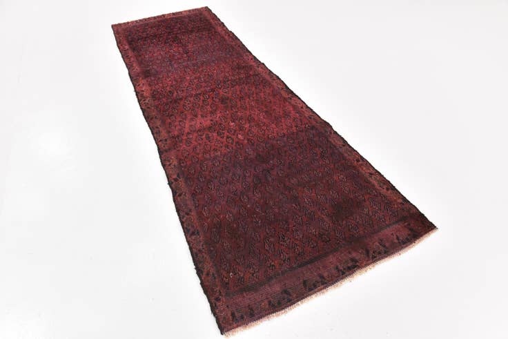 Detail image of 3' 3 x 10' 7 Hand Knotted Botemir Persian Wool Runner Rug