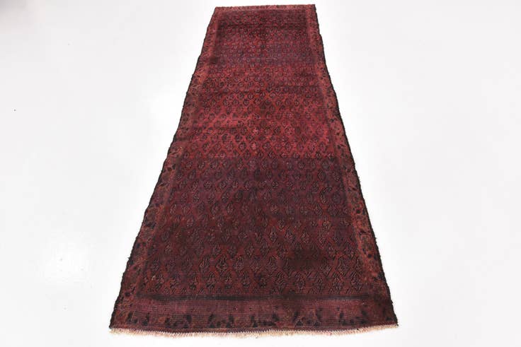 Detail image of 3' 3 x 10' 7 Hand Knotted Botemir Persian Wool Runner Rug