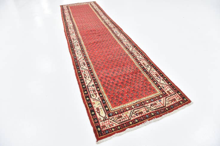 Detail image of 3' 6 x 13' 7 Hand Knotted Botemir Persian Wool Runner Rug