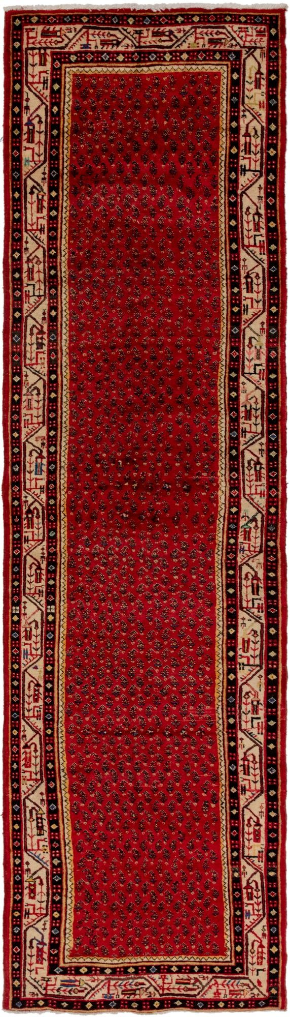 3' 6 x 13' 7 Hand Knotted Botemir Persian Wool Runner Rug