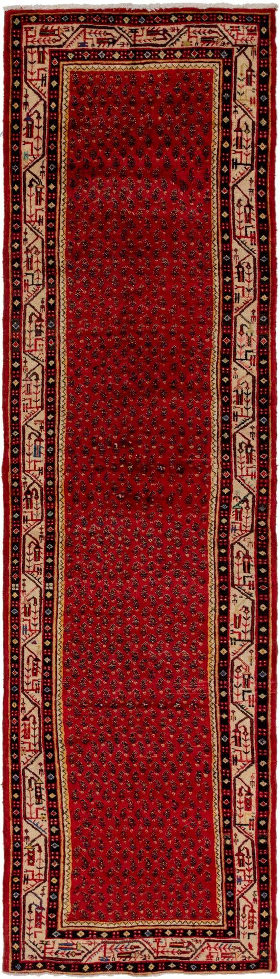 3' 6 x 13' 7 Hand Knotted Botemir Persian Wool Runner Rug