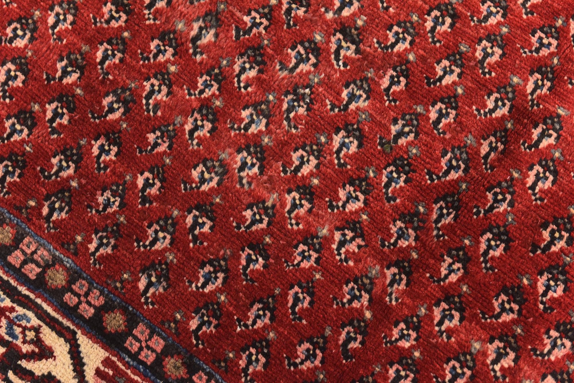 4' 3 x 10' 8 Hand Knotted Botemir Persian Wool Runner Rug