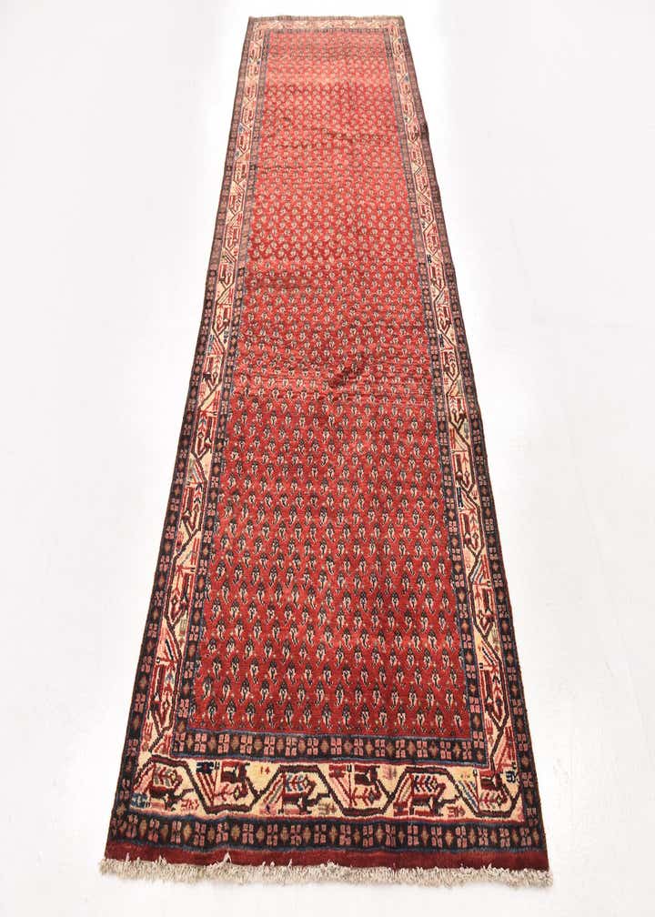 4' 3 x 10' 8 Hand Knotted Botemir Persian Wool Runner Rug