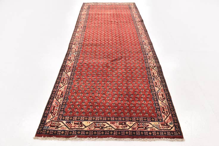 Detail image of 4' 3 x 10' 8 Hand Knotted Botemir Persian Wool Runner Rug
