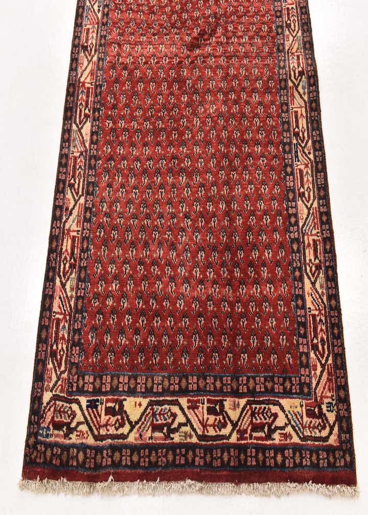 4' 3 x 10' 8 Hand Knotted Botemir Persian Wool Runner Rug