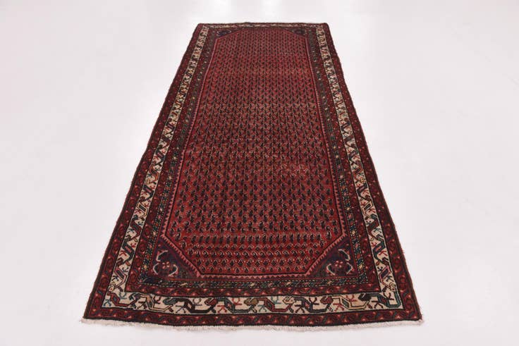 Detail image of 4' 2 x 9' 6 Hand Knotted Botemir Persian Wool Runner Rug