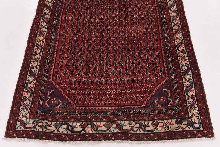 Detail image of 4' 2 x 9' 6 Hand Knotted Botemir Persian Wool Runner Rug