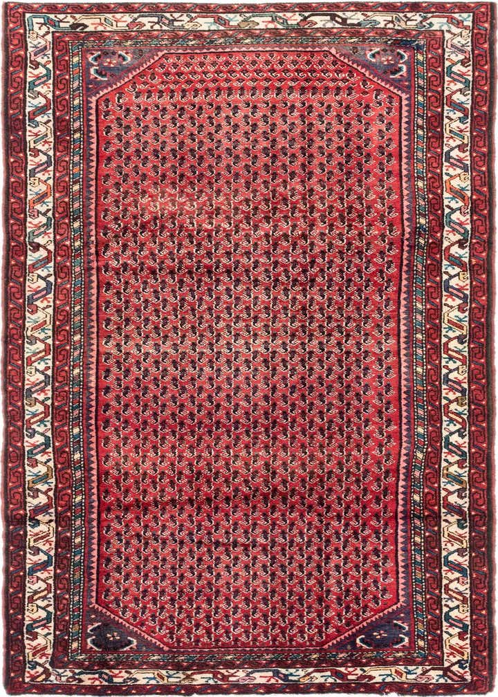 4' 2 x 9' 6 Hand Knotted Botemir Persian Wool Runner Rug