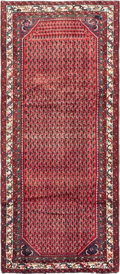 Detail image of 4' 2 x 9' 6 Hand Knotted Botemir Persian Wool Runner Rug