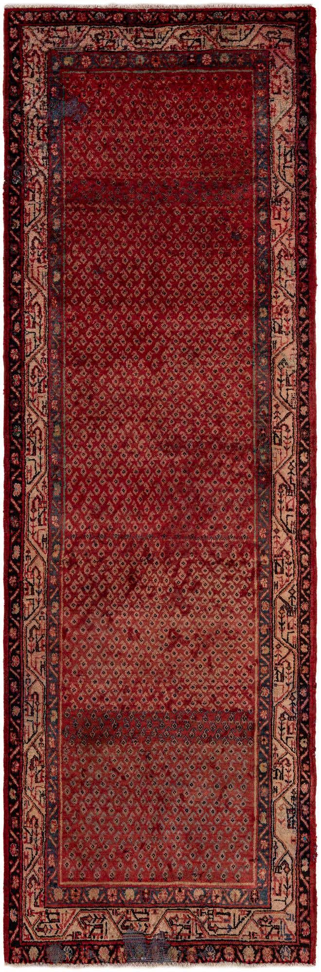 3' 6 x 10' 8 Hand Knotted Botemir Persian Wool Runner Rug