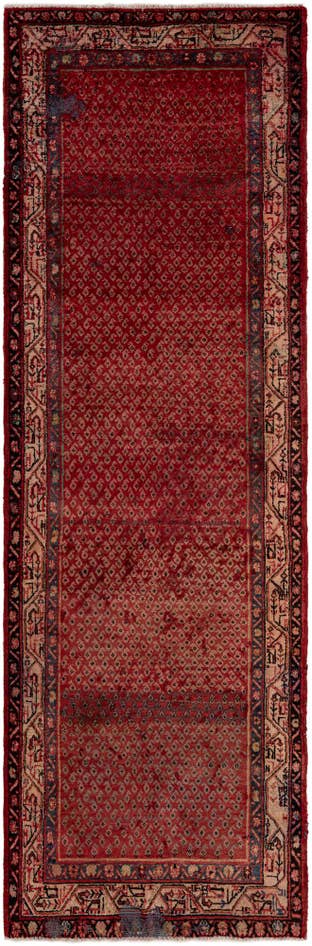 Detail image of 3' 6 x 10' 8 Hand Knotted Botemir Persian Wool Runner Rug