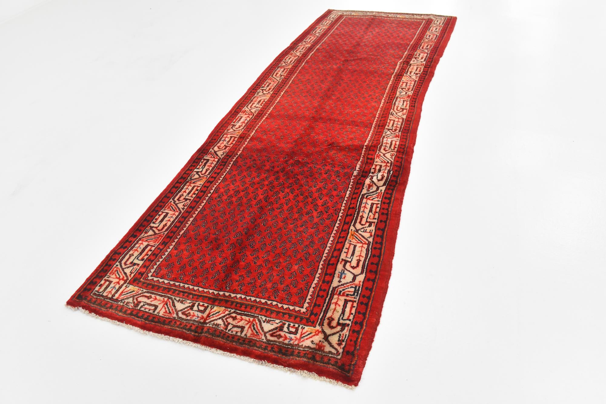 3' 9 x 10' 9 Hand Knotted Botemir Persian Wool Runner Rug