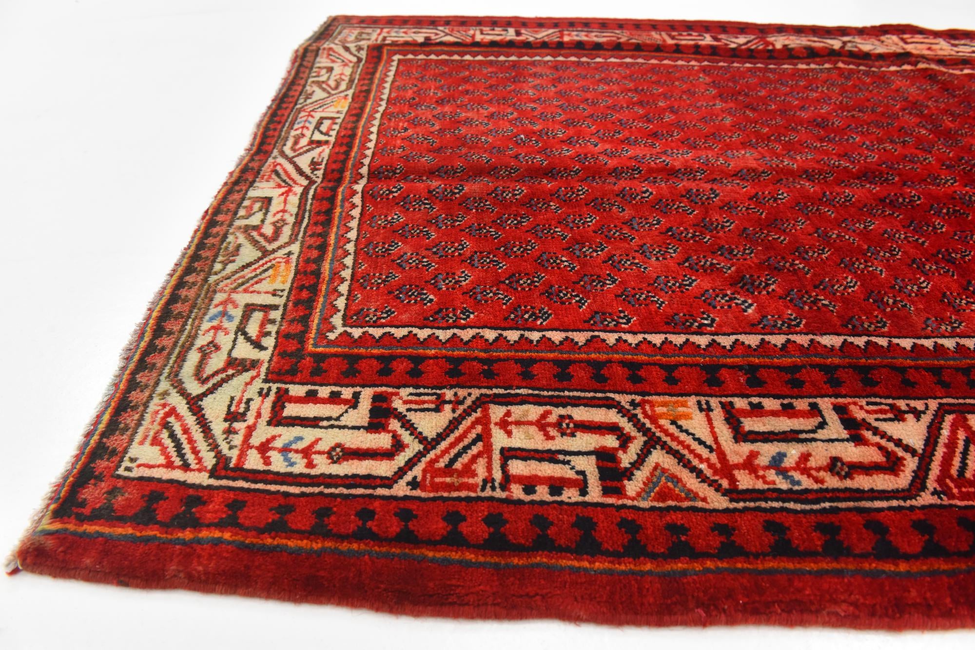 3' 9 x 10' 9 Hand Knotted Botemir Persian Wool Runner Rug