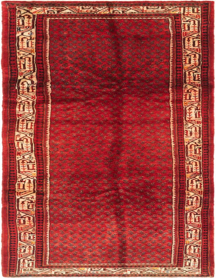 Detail image of 3' 9 x 10' 9 Hand Knotted Botemir Persian Wool Runner Rug