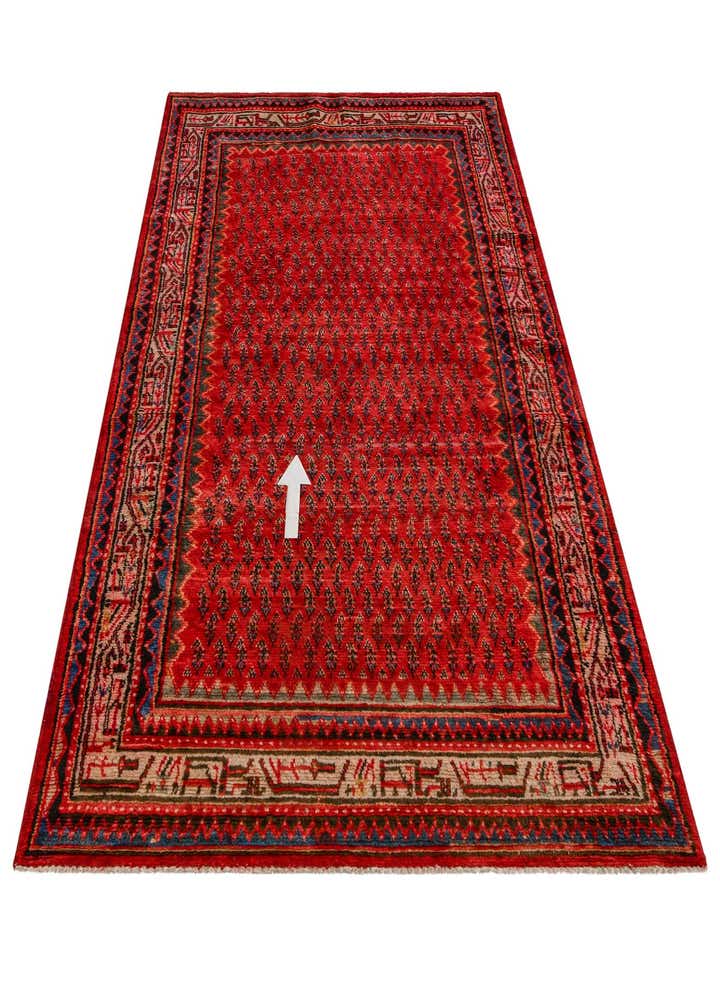 4' 7 x 9' 4 Hand Knotted Botemir Persian Wool Runner Rug