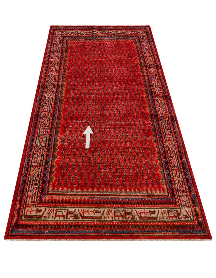 Detail image of 4' 7 x 9' 4 Hand Knotted Botemir Persian Wool Runner Rug