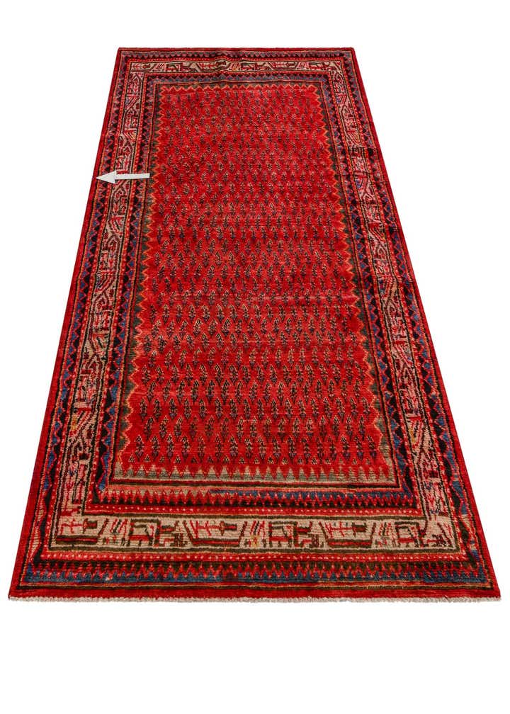 4' 7 x 9' 4 Hand Knotted Botemir Persian Wool Runner Rug