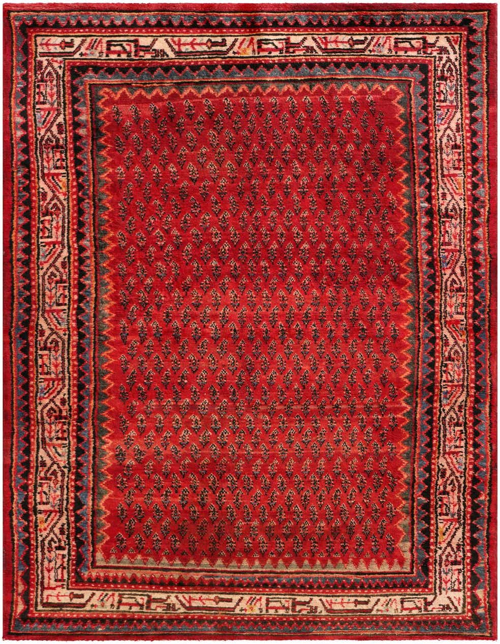 4' 7 x 9' 4 Hand Knotted Botemir Persian Wool Runner Rug