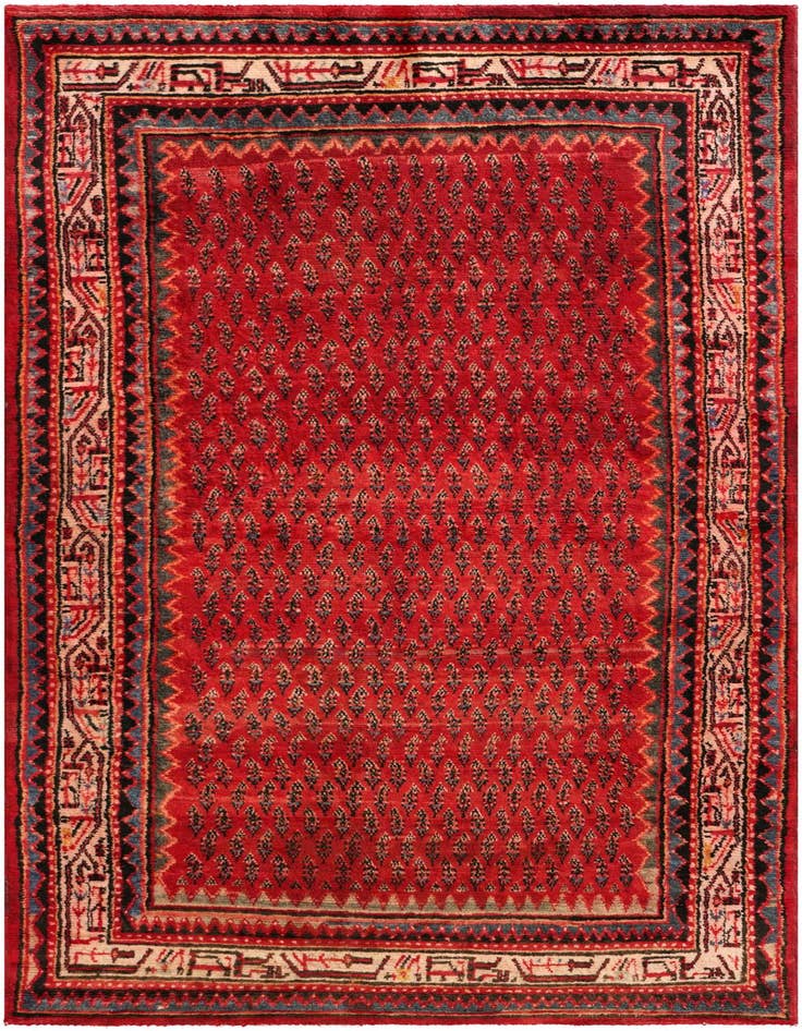 Detail image of 4' 7 x 9' 4 Hand Knotted Botemir Persian Wool Runner Rug
