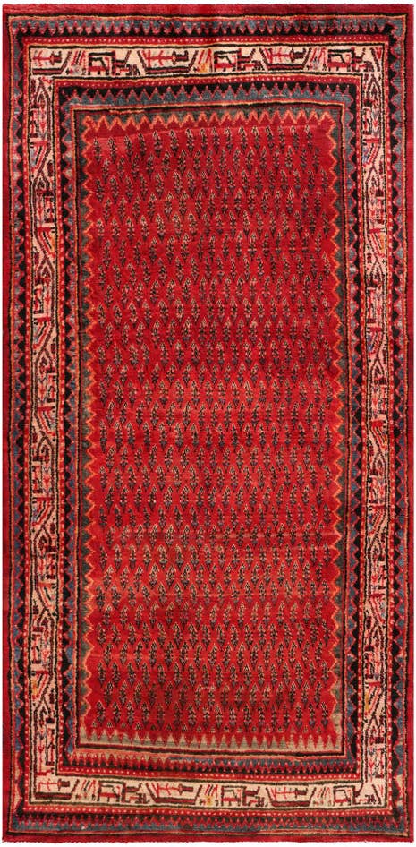 Detail image of 4' 7 x 9' 4 Hand Knotted Botemir Persian Wool Runner Rug