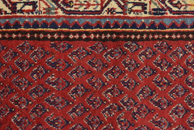 Detail image of 3' 6 x 10' 7 Hand Knotted Botemir Persian Wool Runner Rug
