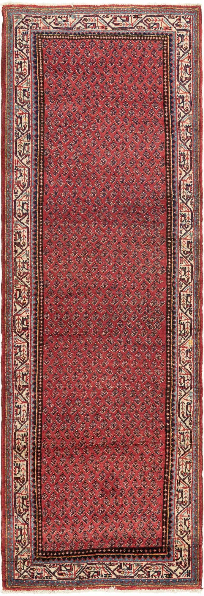 3' 6 x 10' 7 Hand Knotted Botemir Persian Wool Runner Rug