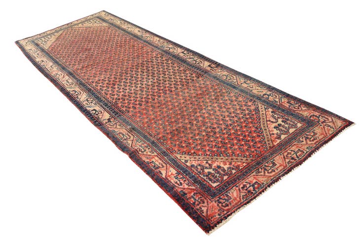 Detail image of 3' 5 x 10' 2 Hand Knotted Botemir Persian Wool Runner Rug