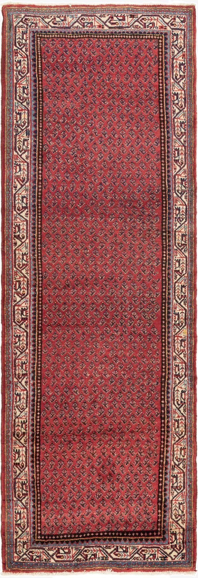 3' 6 x 10' 7  Hand Knotted Botemir Persian Wool Runner Rug