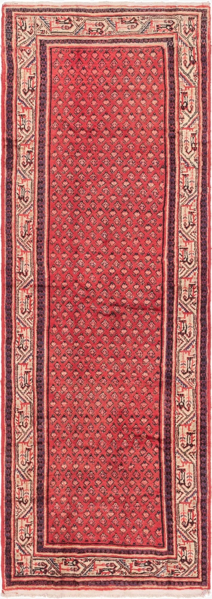 3' 6 x 10' 3  Hand Knotted Botemir Persian Wool Runner Rug