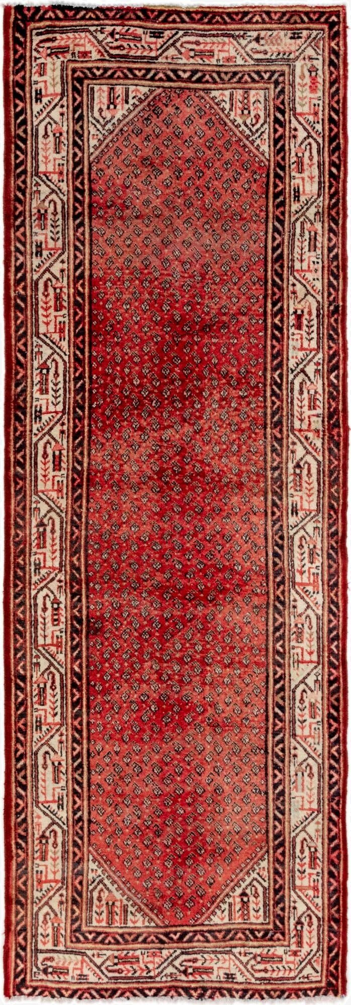 3' 6 x 10' 1  Hand Knotted Botemir Persian Wool Runner Rug