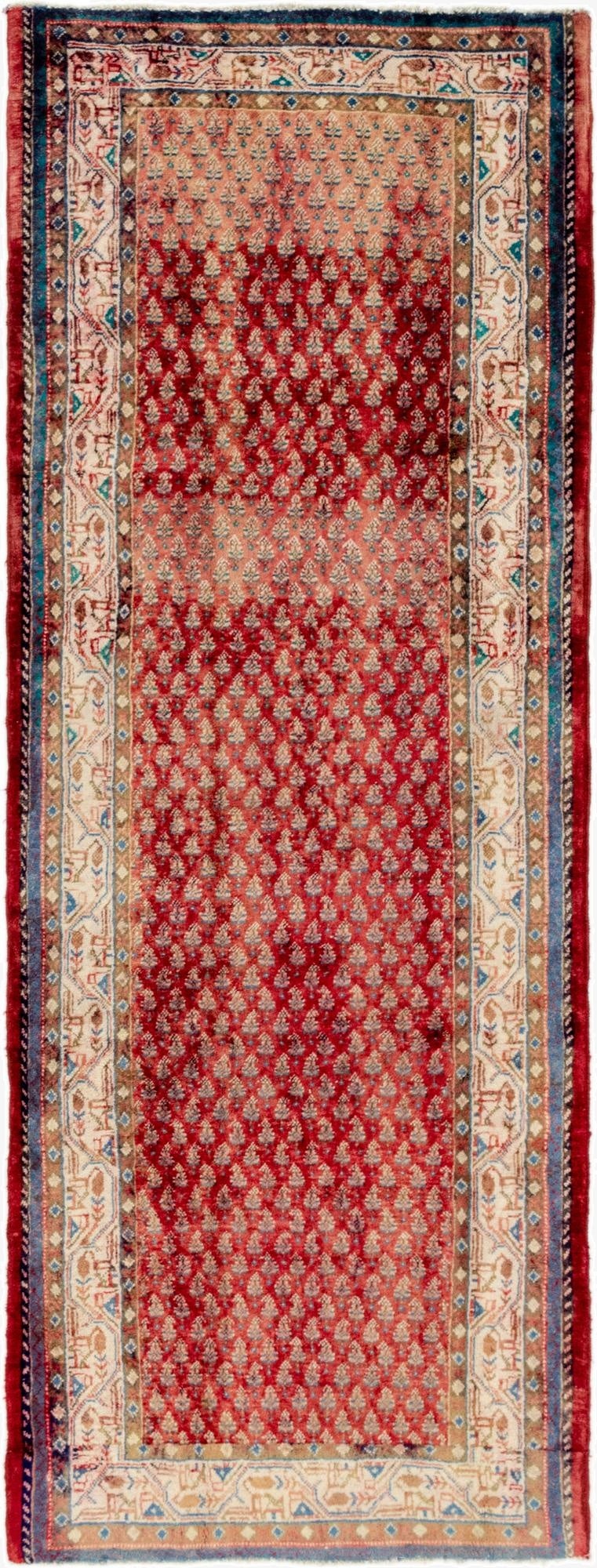 3' 7 x 9' 8  Hand Knotted Botemir Persian Wool Runner Rug