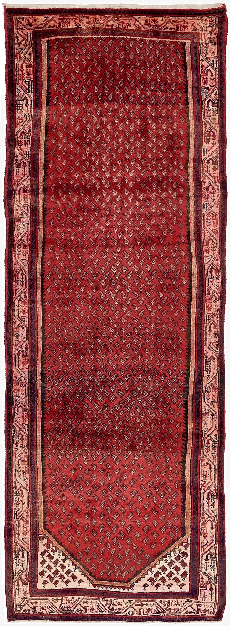 3' 8 x 10' 9  Hand Knotted Botemir Persian Wool Runner Rug
