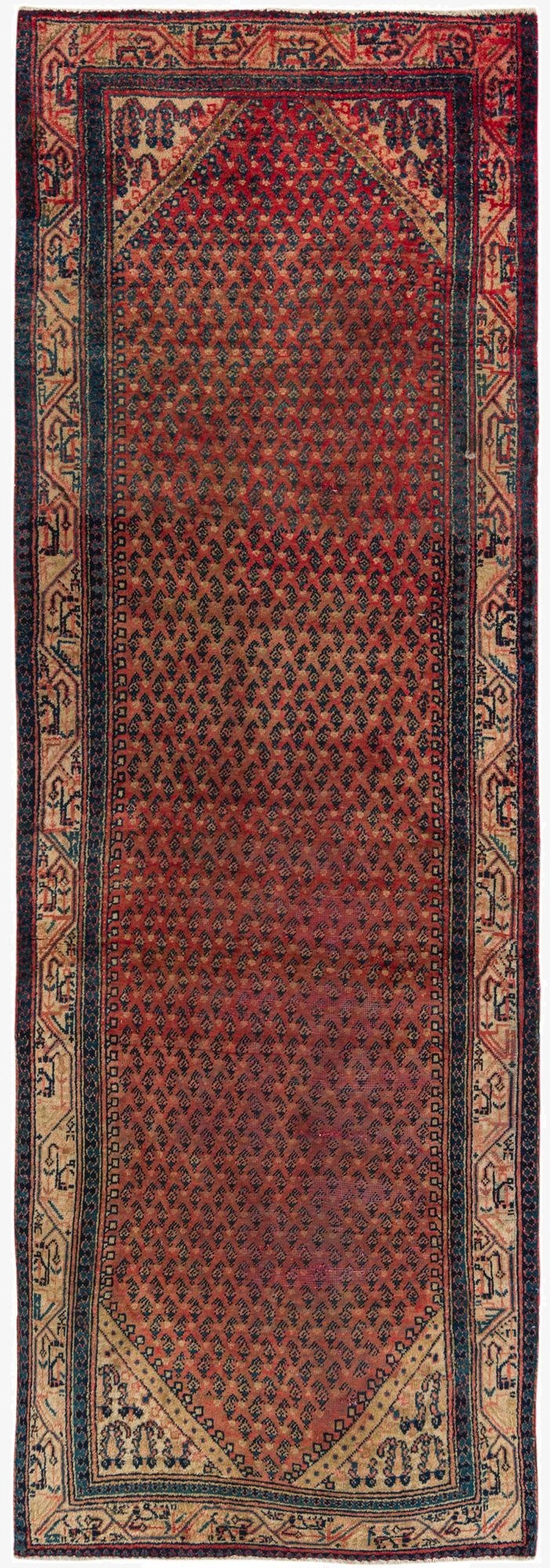 3' 5 x 10' 2  Hand Knotted Botemir Persian Wool Runner Rug