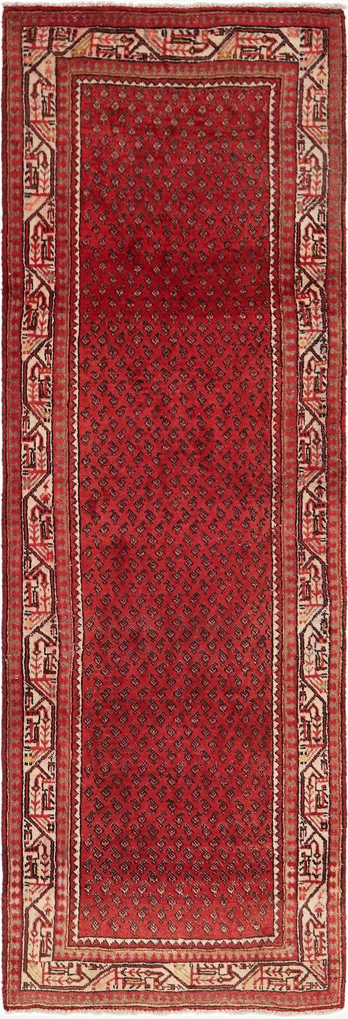 3' 6 x 10' 5  Hand Knotted Botemir Persian Wool Runner Rug